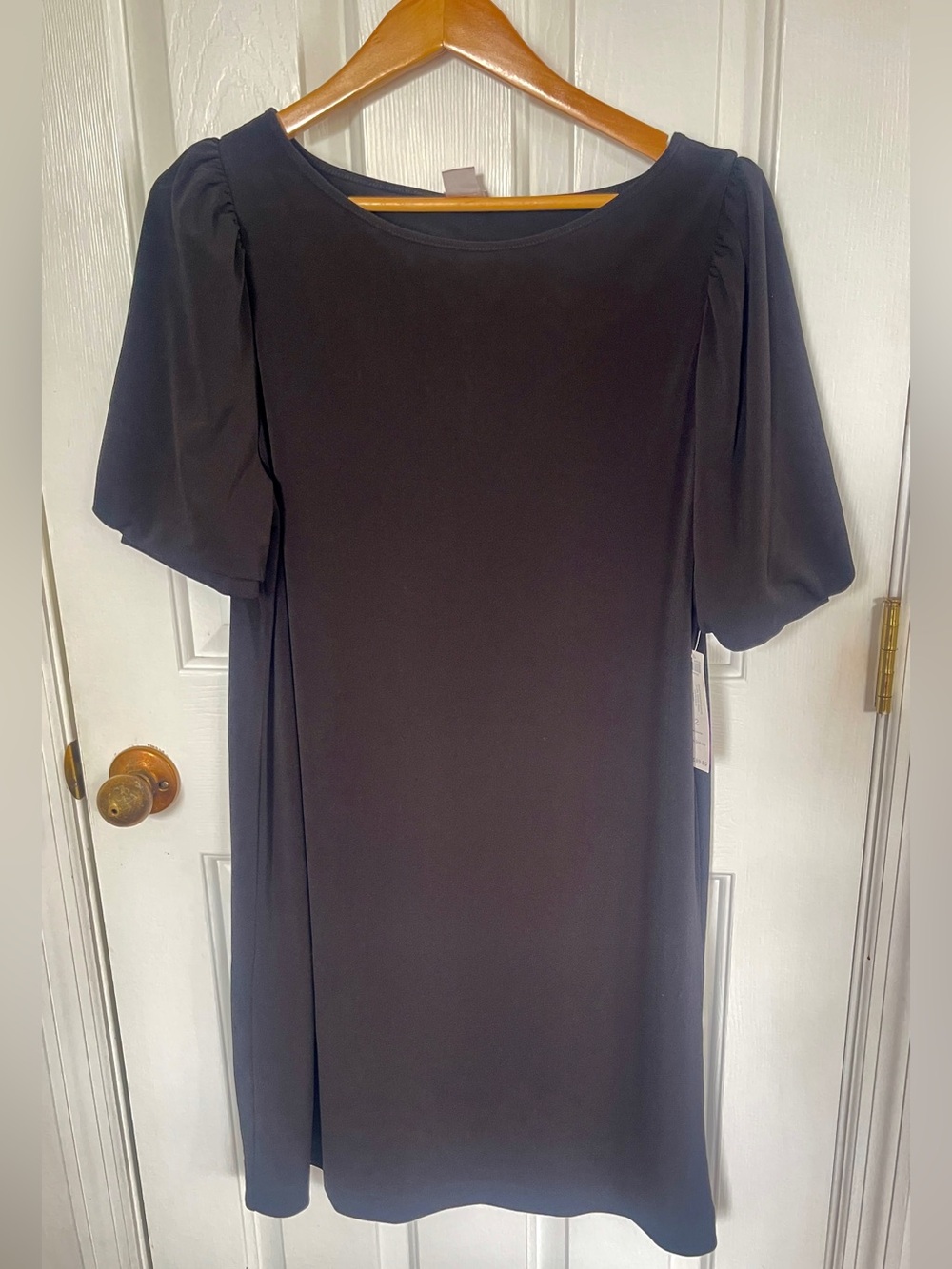 Chicos Black Size 2 Knee-Length Sheath Dress  Pullover A Line Business Casual